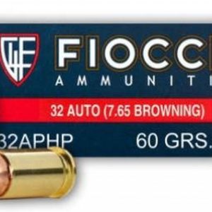 Fiocchi 32 Auto Ammunition FI32APHP 60 Grain Jacketed Hollow Point 50 rounds